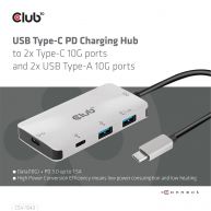 USB Gen2 Type-C PD Charging Hub to 2x Type-C 10G ports and 2x USB Type-A 10G ports 