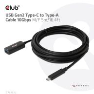 USB Gen2 Type-C to Type-A Cable 10Gbps M/F 5m/16.4ft