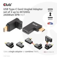 USB Type-C Gen2 Angled Adapter  set of 2 up to 4K120Hz M/F