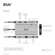 USB Gen1 Type-C 9-in-1 hub with HDMI, VGA, 2x USB Gen1 Type-A, RJ45, SD/Micro SD card slots and USB Gen1 Type-C Female port