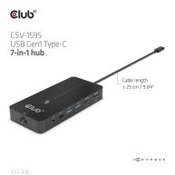 USB Gen1 Type-C 7-in-1 hub with 2x HDMI, 2x USB Gen1 Type-A, 1x RJ45, 1x 3.5mm Audio, 1x USB Gen1 Type-C 100W Female port