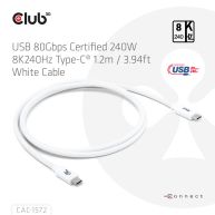 USB 80Gbps Certified 240W 8K240Hz Type-C® 1.2m / 3.94ft White Cable