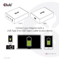 Cargador de viaje con tecnología GAN de 132 W, cuatro puertos USB tipo A y C, soporte Power Delivery (PD) 3.0