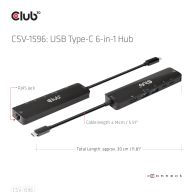 USB Gen1 Type-C, 6-in-1 Hub with HDMI 8K30Hz-4K120Hz, 2xUSB Type-A, RJ45 and 2xUSB Type-C, Data and PD charging 100 watt
