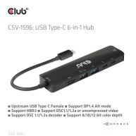 USB Gen1 Type-C, 6-in-1 Hub with HDMI 8K30Hz-4K120Hz, 2xUSB Type-A, RJ45 and 2xUSB Type-C, Data and PD charging 100 watt