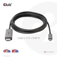 USB Gen2 Type-C to HDMI 4K120Hz 8K60Hz HDR10  with DSC1.2 Active Cable M/M  3m / 9.84ft
