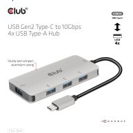 USB Gen2 Type-C to 10Gbps 4x USB Type-A Hub