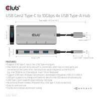 USB Gen2 Type-C to 10Gbps 4x USB Type-A Hub