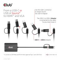 USB Gen1 Tipo-C/-A a Dual HDMI (4K/30Hz) y VGA (1080/60Hz)