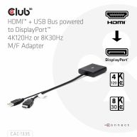 HDMI™ + USB Bus powered auf DisplayPort™ 4K120Hz oder 8K30Hz M/F Adapter