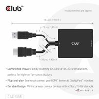 HDMI™ + USB Bus powered auf DisplayPort™ 4K120Hz oder 8K30Hz M/F Adapter
