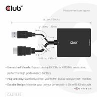 Adaptador activo HDMI + Micro USB a DisplayPort 4K120Hz o 8K30Hz M/F