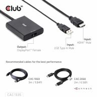 HDMI™ + USB Bus powered auf DisplayPort™ 4K120Hz oder 8K30Hz M/F Adapter