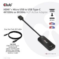 Adaptador activo HDMI + Micro USB a USB tipo C 4K120Hz o 8K30Hz M/H