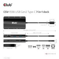 USB Gen2 Type-C to Dual DisplayPort 4k60Hz 7-in-1 Portable Dock