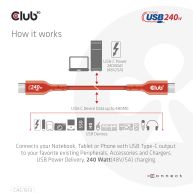 Cable certificado USB2 tipo C bidireccional USB-IF Datos 480 Mb, PD 240 W (48 V/5 A) EPR M/M 3 m/9,84 pies