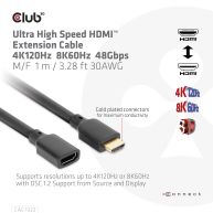 Ultra High Speed HDMI Verlängerungskabel 4K120Hz 8K60Hz 48Gbps St./B. 1 m 30AWG