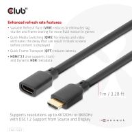 Ultra High Speed HDMI Verlängerungskabel 4K120Hz 8K60Hz 48Gbps St./B. 1 m 30AWG