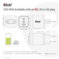 Travel Charger PPS 65Watt GAN technology, Triple port (2x USB Type-C + USB Type-A) Power Delivery(PD) 3.0 Support