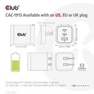 Travel Charger PPS 65Watt GAN technology, Triple port (2x USB Type-C + USB Type-A) Power Delivery(PD) 3.0 Support