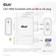 Travel Charger 100 Watt GAN technology, USB-IF TID certified, Single port USB Type-C, Power Delivery(PD) 3.0 Support