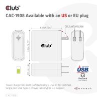 Travel Charger 100 Watt GAN technology, USB-IF TID certified, Single port USB Type-C, Power Delivery(PD) 3.0 Support