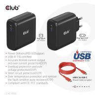 Cargador de viaje Tecnología GAN de 100 vatios, certificación USB-IF TID, puerto único USB tipo C, compatibilidad con Power Delivery (PD) 3.0