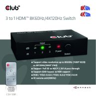 3 to 1 HDMI™ 8K60Hz/4K120Hz Switch