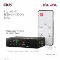 3 to 1 HDMI™ 8K60Hz/4K120Hz Switch