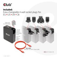 Reise-Ladegerät 140W GaN-Technologie, USB Typ-A(1x) und Typ-C(3x), PPS + Power Delivery (PD) 3.1 Unterstützung