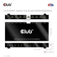 1 to 8 HDMI™ Splitter Full 3D and 4K60Hz(600MHz)