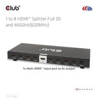 1 to 8 HDMI™ Splitter Full 3D and 4K60Hz(600MHz)