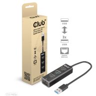 USB 3.2 Gen1 Tipo-A, Hub de 3 Puertos con Gigabit Ethernet