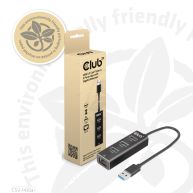 USB 3.2 Gen1 Typ-A, 3 Ports Hub mit Gigabit Ethernet