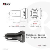 Notebook / Laptop Car Charger 36 Watt