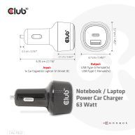 Notebook / Laptop Power Car Charger 63 Watt 