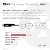 USB4 Gen3x2 Type-C Bi-Directional Cable 8K60Hz or 4K120Hz, Data 40Gbps, PD 240W(48V/5A) EPR M/M  3m / 9.84ft