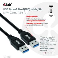 Cable USB Tipo-A Gen2(10G), 3A M/M 0.5m / 1.64 ft