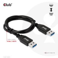 Cable USB Tipo-A Gen2(10G), 3A M/M 0.5m / 1.64 ft