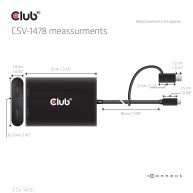 Der Club 3D CSV-1478 USB Typ-C (mit USB-A Adapter) dual DisplayPort™ (4K60Hz) Videosplitter