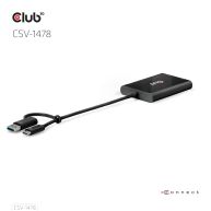USB Type-C (with USB Type-A adapter) to dual DisplayPort™(4K60Hz) Video Splitter