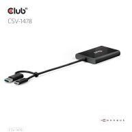 Der Club 3D CSV-1478 USB Typ-C (mit USB-A Adapter) dual DisplayPort™ (4K60Hz) Videosplitter