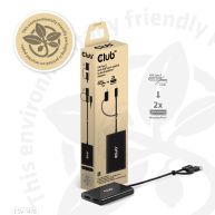 El Club 3D CSV-1478 USB Tipo-C (con adaptador USB-A) a doble DisplayPort™ (4K60Hz) Video Splitter