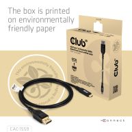 Cable certificado VESA bidireccional USB Tipo-C a DisplayPort DP80 de 1 m/ 3,28 pies