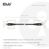 MiniDisplayPort™ to MiniDisplayPort Bi-Directional VESA DP80 Certified Cable M/M 1m/3.28ft
