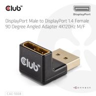 Adaptador DisplayPort macho a DisplayPort 1.4 hembra 90 grados en ángulo 4K120Hz M/H