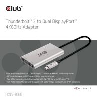 Thunderbolt™ 3 auf Dual DisplayPort™ 4K60Hz Adapter