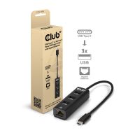 USB Typ-C 3.2 Gen1 auf 3 Port USB Typ-A Hub mit Gigabit Ethernet