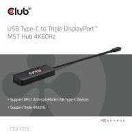 MST de USB Tipo-C a Triple DisplayPort™ 4K60Hz 