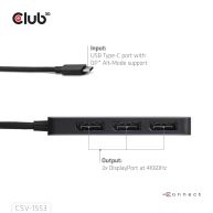 MST de USB Tipo-C a Triple DisplayPort™ 4K60Hz 